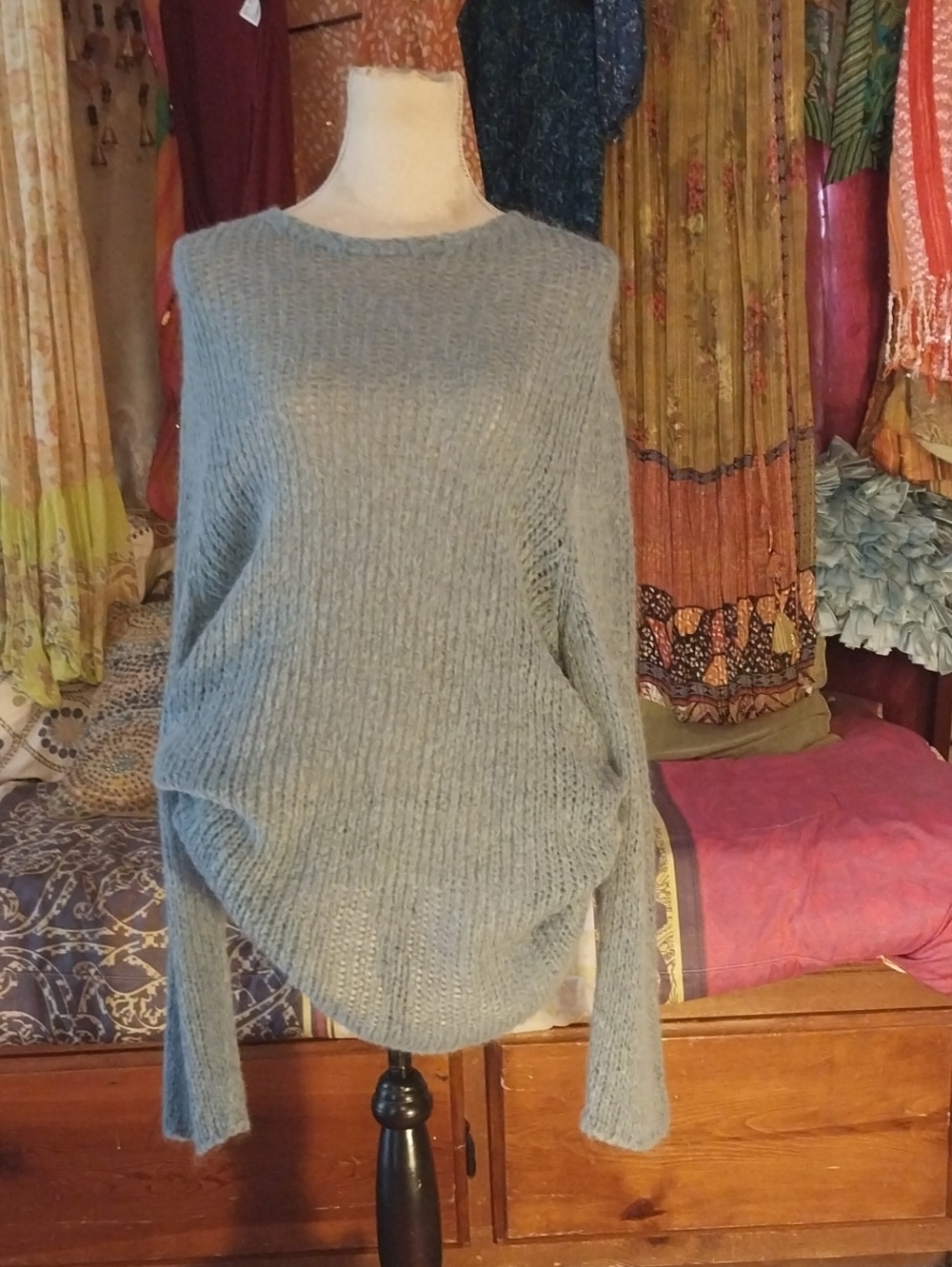 ASOS Soft Knit Scoop-Neck Sweater in Dusty Blue